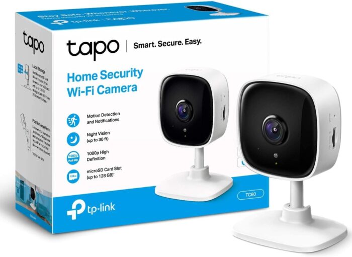 Tapo Mini Smart Security Camera, Indoor CCTV, Works with Alexa&Google Home, No Hub Required, 1080p, 2-Way Audio, Night Vision,Device Sharing (TC60) [Amazon Exclusive] No Monthly Fee - Image 1