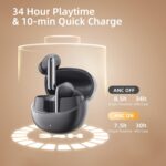 QCY MeloBuds Pro Adpative Active Noise Cancelling Wireless Earbuds, Reduce Noise by Up to 99%, Wireless LDAC Hi-Res Audio Bluetooth 5.3 Earphones, 34H Playtime, Comfortable Fit, Custom EQ via App - Image 7
