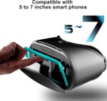 3D VR Headset for iPhone & Android, Adjustable Virtual Reality Glasses with Controller, Compatible with 5.0"-7.0" Phones, HD Anti-Blue Lenses, Comfortable PU Leather - Ideal for Movies & Mobile Games - Image 2