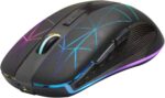 Rii RM200 Wireless Mouse, 5 Buttons Rechargeable Mouse, with Colorful LED Lights Game Computer Mice-Black
