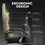 GTPLAYER Gaming Chair - Breathable Fabric with Pocket Spring Cushion and Linkage Armrests, High Back Ergonomic with Lumbar Support and Footrest (Velvet Black) - Image 4