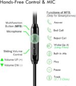 C G CHANGEEK Extra Long Wired Headphone for TV with 12FT Spring Coiled Extension Cable, Earphones Earbuds for 3.5mm Audio Output Devices, Metal Stereo Bass in-Ear Headset with Volume Control-ChanGeek - Image 4
