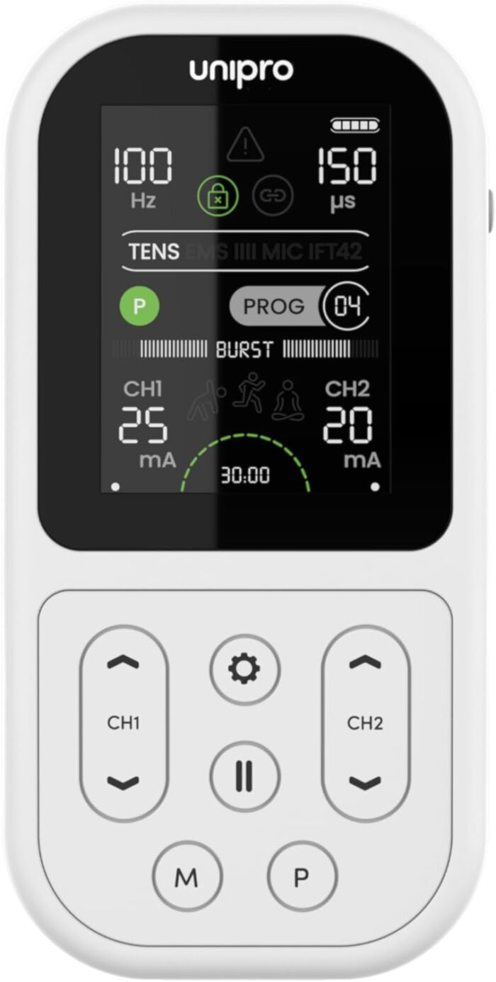 TensCare Unipro | 4-in-1 Rehabilitation Device for Professional Use | TENS, EMS, IFT & Microcurrent | Professional-Grade Muscle Strengthening & Physiotherapy | 70 Programs