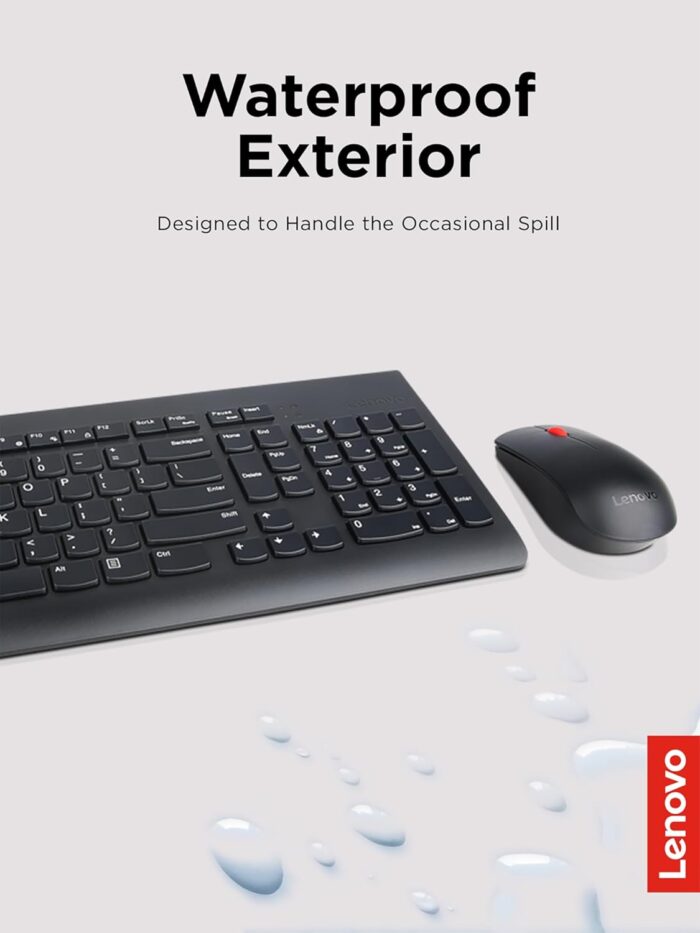 Lenovo 510 Wireless Keyboard & Mouse Combo, 2.4 GHz Nano USB Receiver, Full Size, Island Key Design, Left or Right Hand, 1200 DPI Optical Mouse, GX30N81775, Black - Image 5