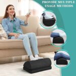 Swift Adjustable Memory Foam Foot Rest for Under Desk - Ergonomic Foot Rest for Office and Gaming Chairs, Back and Hip Pain Relief (Black) - Image 6
