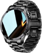 FILIEKEU 1.3in Full Touch Screen IP67 Waterproof Stainless Steel Men's Activity Fitness Tracker Smartwatch