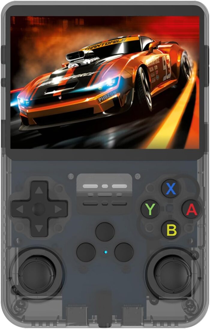 Eacam Handheld Game Console Dual Joysticks Game Player with Back R/L Buttons Built-in Games 3.5-inch Color Screen RK3326 2500mAh Rechargeable Battery
