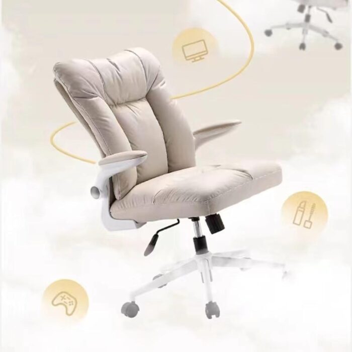 ALMEKAQUZ Computer Chair, Office Chairs, Home High Backrest Swivel Chair, Desk Chairs with Wheels, Angle Adjustable Chair, Desk Chair Ergonomic College Dormitory Gaming Chairs (Grey) - Image 7