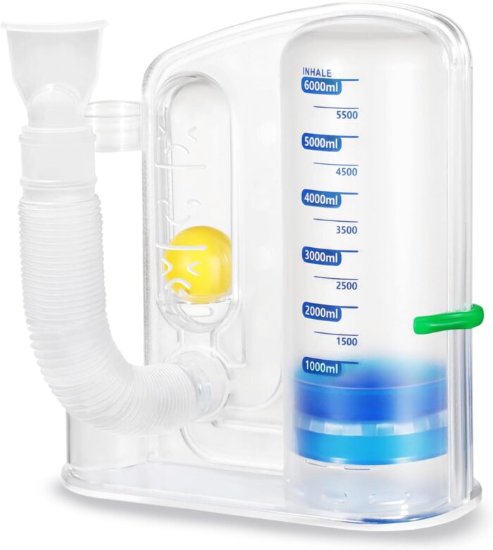 TyeinGo Incentive Spirometer Adult, Lung Exerciser Device, Breathing Trainer – 6000ML Inhale Volume Measurement, Equipped with Ball Flow Rate Indicator & Scale Indicator