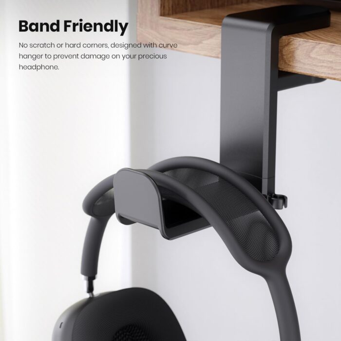 EURPMASK Choose the color of europe PC Gaming Headset Headphone Hook Holder Hanger Mount, Headphones Stand with Adjustable & Rotating Arm Clamp, Under Desk Design, Universal Fit, Built in Cable Clip O - Image 5