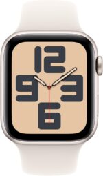 Apple Watch SE (2nd Gen) GPS + Cellular 44mm Smartwatch with Starlight Aluminium Case with Starlight Sport Band - M/L. Fitness and Sleep Trackers, Crash Detection, Heart Rate Monitor, Retina Display - Image 2