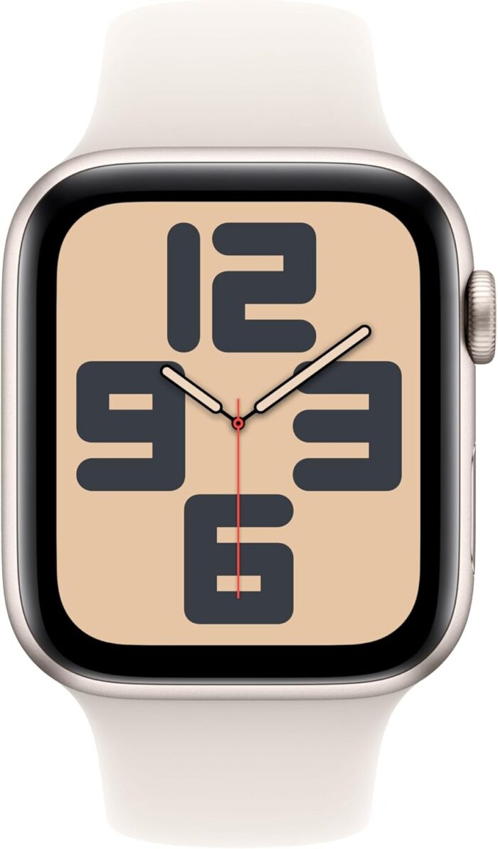 Apple Watch SE (2nd Gen) GPS + Cellular 44mm Smartwatch with Starlight Aluminium Case with Starlight Sport Band - M/L. Fitness and Sleep Trackers, Crash Detection, Heart Rate Monitor, Retina Display - Image 2