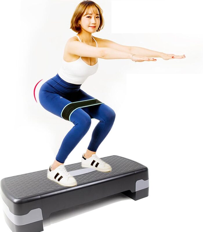 SOOFAM Adjustable Workout Aerobic Stepper Step Platform Trainer，Aerobic Exercise Step Platform with 2 Risers，Height-Adjustable 4"-6"，Fitness Equipment for Home Gym Exercise Fitness Workout - Image 5