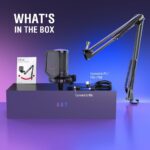 FIFINE Gaming PC USB Microphone, Podcast Condenser Mic with Boom Arm, Pop Filter, Mute Button for Streaming, Twitch, Online Chat, RGB Computer Mic for PC Gamer Youtuber-AmpliGame A6T - Image 9