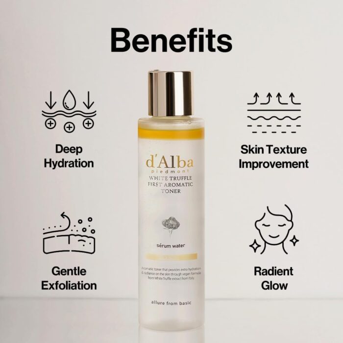 d'Alba Piedmont Italian White Truffle First Aromatic Toner, Vegan Skincare, Gentle Hydrating Toner with White Truffles, Weakly Acidic, Skin Texture Enhancement, Surfactant Free - Image 6