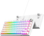 Baytion Mechanical Gaming Keyboard, 82 Keys 75% Compact Gaming Keyboard with Rainbow LED Backlit Wired Anti-Ghosting Mechanical Keyboard with Knob for Windows and Mac, White(Red Switches)