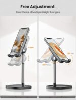 LISEN Mobile Phone Stand Adjustable iPad Stand for Desk, Office Desk Phone Accessories Fits for All Mobile Phones, iPhone, Switch, Kindle, iPad, Tablet 4-10in - Image 4
