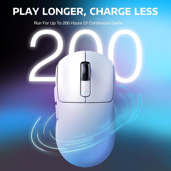 ATTACK SHARK X3 Lightweight Wireless Gaming Mouse with Triple Mode 2.4G/USB-C Wired/Bluetooth, 26K DPI, PAW3395 Optical Sensor, GM8.0 Kailh Switch, 5 Programmable Buttons for PC/Win/Mac - Image 7