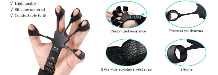 Set of 5 pieces Kit, Hand Grip Strengthener, Hand Extension Exerciser, Finger Exerciser, Workout Ring for Muscle Fitness Equipment 5-60kg Hand Grip Strengthener - Image 3