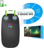 KLO Rechargeable Bluetooth Mouse for MacBook pro/MacBook air/Laptop/iMac/ipad, Wireless Mouse for MacBook pro MacBook Air/iMac/Laptop/Notebook/pc(Bluetooth Mouse/Black) - Image 2