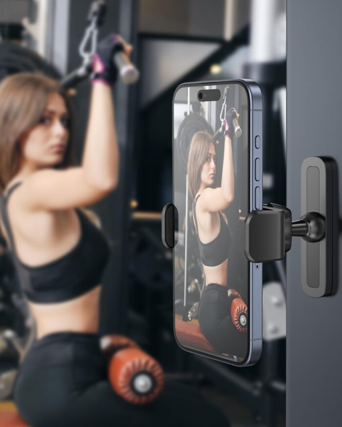 APPS2Car Magnetic Mount for GYM, 360 Adjustable Magnetic Phone golf Mount, Magnetic Phone Holder Compatible with 4.7-6.5" Smartphones, Alloy Base and Joint, Black Cradle - Image 6