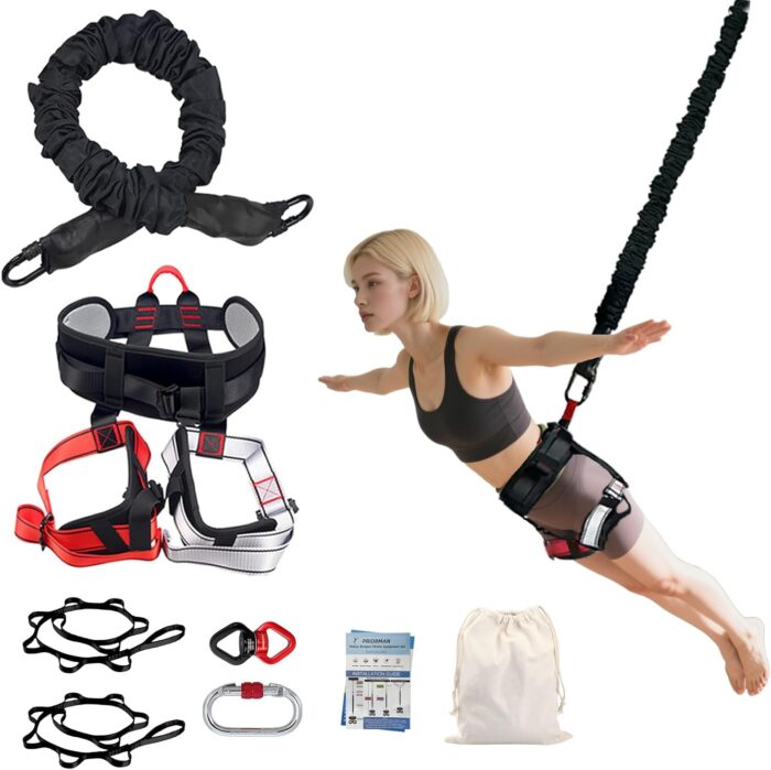 PRIORMAN Bungee Fitness Equipment Set Heavy Cord Bungee Dance Resistance Belt Rope Workout Fitness Gym Professional Training Equipment