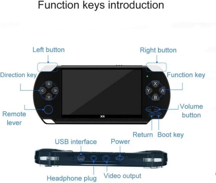SKEIDO X6 Handheld Game Console 4.3 inch 8G Easy Operation screen MP3 MP4 MP5 Game player support for psp game camera video e-book (Black) - Image 7