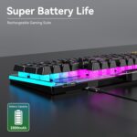 XISOGUU Wireless Gaming Keyboard and Mouse Combo, RGB Backlit Rechargeable 2000 mAh Battery, Mechanical Feel Anti-ghosting Keyboard + 6D 4800DPI Mice for PC Gamer - Image 2