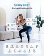 RENPHO Body Fat Scale Smart BMI Scale Digital Bathroom Wireless Weight Scale, Body Composition Analyzer with Smartphone App sync with Bluetooth, 396 lbs - Black, Elis 1 - Image 3