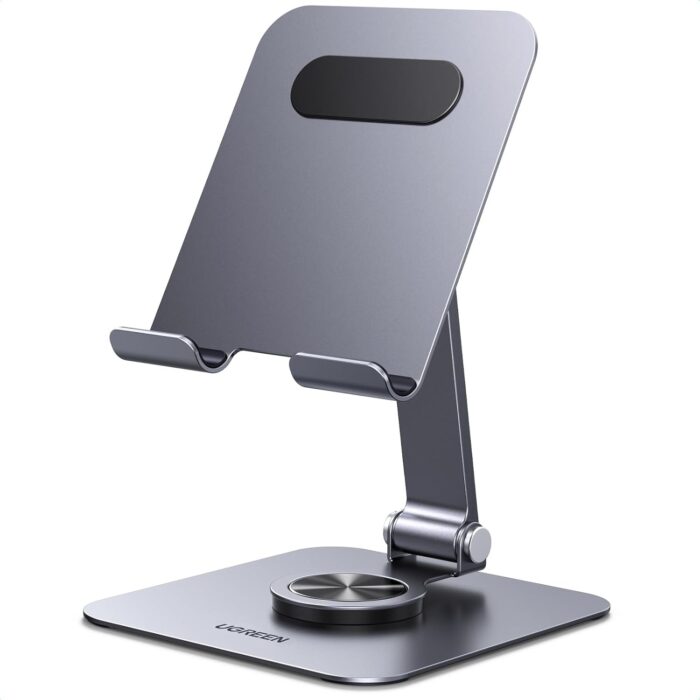 UGREEN iPad Stand 360° Rotatable Metal Phone and Tablet Stand Holder for Desk Adjustable Foldable Tablet Mount Compatible with All up tp 13'' Devices iPhone 16 Pro Max iPad Pro/Air/Mini Galaxy Tab - Image 4