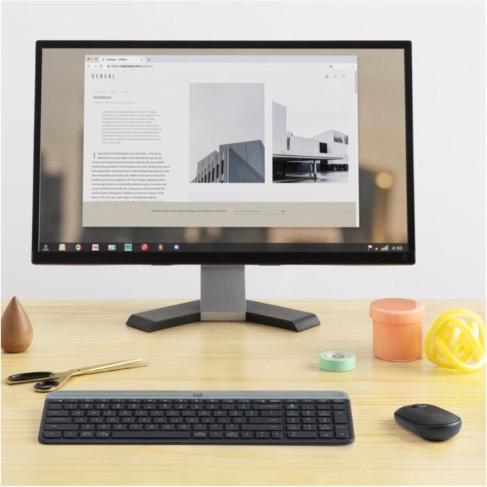 Logitech MK470 Slim Wireless Keyboard and Mouse Combo - Modern Compact Layout, Ultra Quiet, 2.4 GHz USB Receiver, Plug n' Play Connectivity, Compatible with Windows - Black - Image 4
