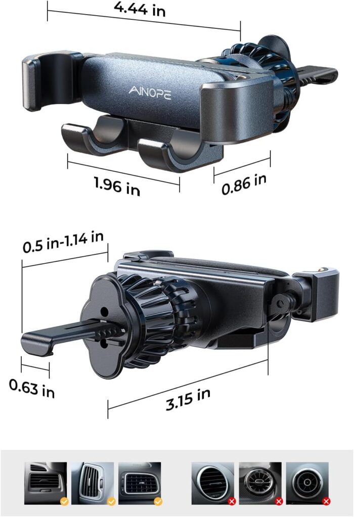 AINOPE Gravity Car Phone Holder 2025 Upgrade Mobile Holder for Car Vent Auto Lock Hands-Free Accessories Interior fits for All 4-7 IN Phone Samsung Galaxy S25 S24 Ultra iPhone 16 Pro Max Plus 15 14 - Image 8