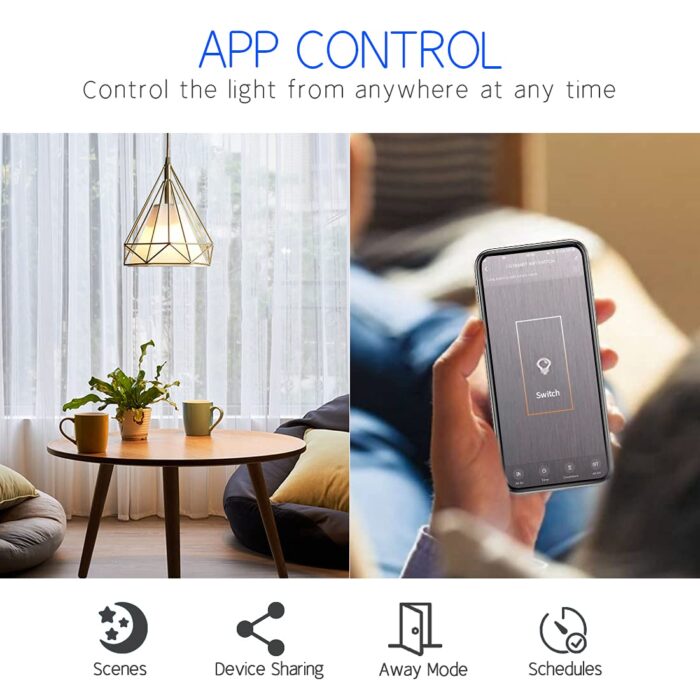 CNBINGO WiFi Smart Light Switch Work with Alexa, Google Assistant, Multi-Way Control by Smart Life App, Single Touch Light Switch, Black Glass Panel, LED Backlight, 1-Gang, Neutral Wire Required - Image 6
