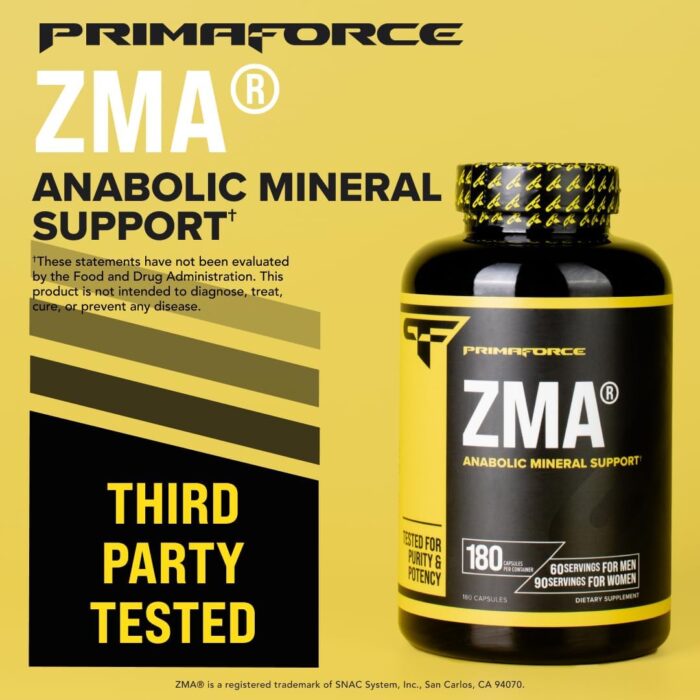 PrimaForce ZMA Dietary Supplement, 180 Capsules - Image 6