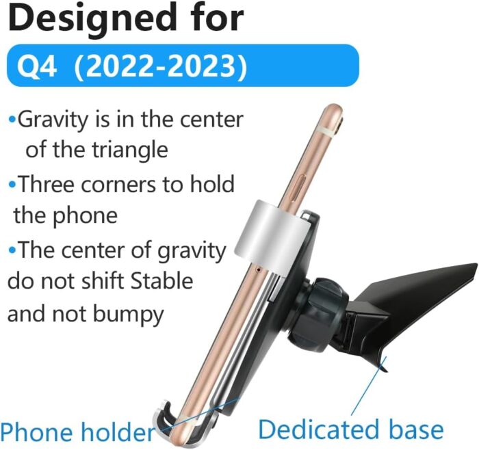 LUNQIN Car Phone Holder for Audi Q4 E-tron 2022 2023 2024 2025 and Audi Q4 Sportback E tron 2022-2025 Auto Interior Accessories Best Cell Phones Mount Cellphone Mobile Cradle Charging Navigation Stand - Image 6