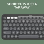 Logitech Pebble Keys 2 K380s, Multi-Device Bluetooth Wireless Keyboard with Customisable Shortcuts, Slim and Portable, Easy-Switch for Windows, macOS, iPadOS, Android, Chrome OS, ARA Layout - Graphite - Image 2