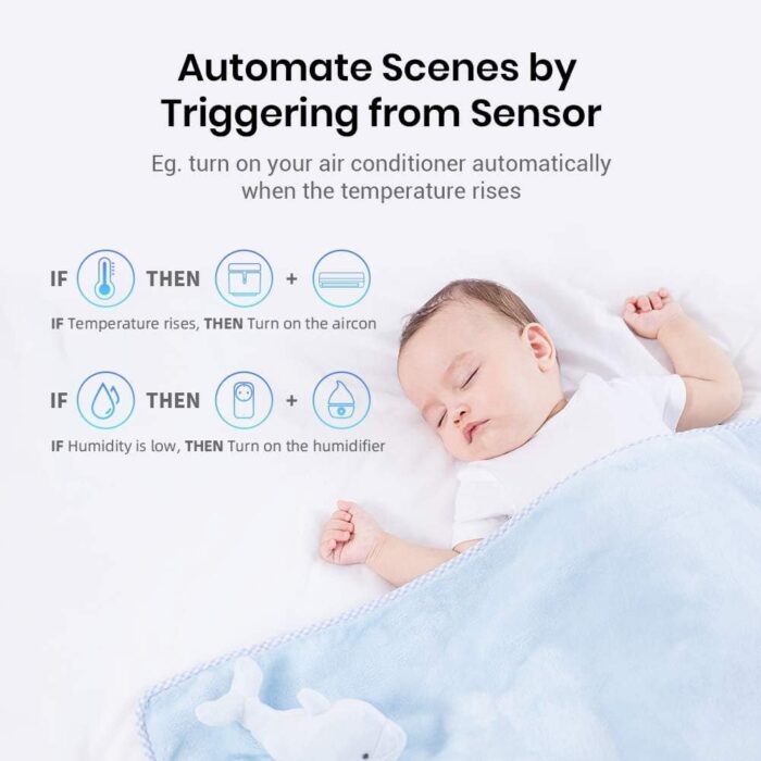 BroadLink RM4 mini Smart Remote and Sensor Cable Set RM4 mini S, Universal IR Remote Control Hub with Temperature Humidity Monitor USB Cable, Compatible with Alexa, Google Home, IFTTT - Image 3