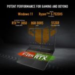ASUS TUF Gaming A15 Gaming Laptop, 15.6” FHD 144Hz Display, NVIDIA® GeForce RTX™ 3050, AMD Ryzen™ 5 7535HS, 8GB DDR5, 512GB PCIe® Gen4 NVMe™ SSD, Wi-Fi 6, Windows 11, FA506NC-ES51 - Image 2