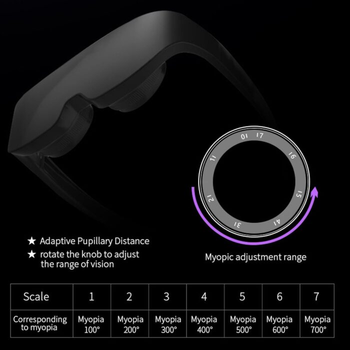 Goshyda Air 3D VR Glasses, Virtual Reality Headsets VR Smart Glasses with 4K Wireless Same Screen, Adjustable Lightweight VR Goggles for Cell Phone, TV Movies Video Games - Image 4