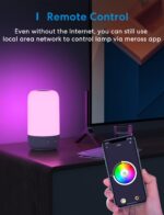 meross Smart Lamp, Wi-Fi Table Lamp Compatible with Apple HomeKit Alexa Google Home, Bedside Touch Lamp RGBWW Colour Voice Remote app Control (2.4GHz Wi-Fi Only), 1 Count (Pack of 1) - Image 6