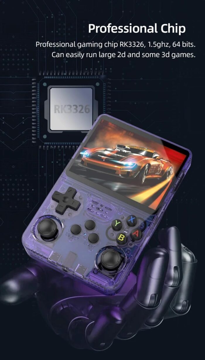 QuantumG - R36S Retro Handheld Game Console with 3.5 Inch IPS HD Display, Linux System, 1000 Inbuilt Games, 64GB Game Card – Compact Pocket Video Game (Black) - Image 3
