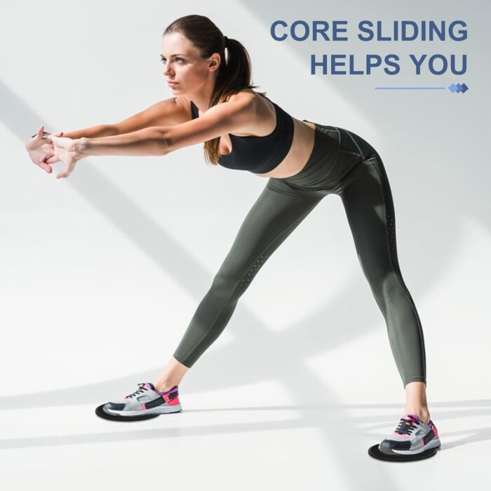 NACENA Gliding Discs Core Sliders Smooth Gliders Dual-Sided Design Core Exercise Sliders Use on Hardwood Floors, Workout Sliders Fitness Discs Abdominal & Total Body Gym-Exercise Equipment Set of 2 - Image 6