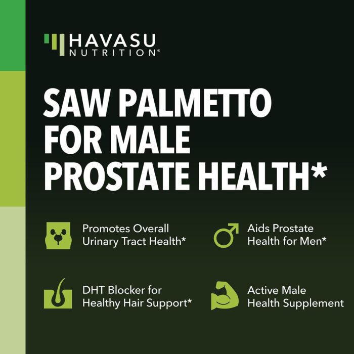Havasu Nutrition Gluten Free Non-GMO Saw Palmetto Supplement for Prostate Health - 100 Capsules - Image 3