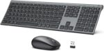iClever Bluetooth Keyboard and Mouse Set DK03, Rechargeable Dual-Mode (Bluetooth + 2.4G) Wireless Keyboard and Mouse Set, Ultra-Slim Multi-Device Keyboard for Mac, iPad, Apple, Android, Win,Grey Black