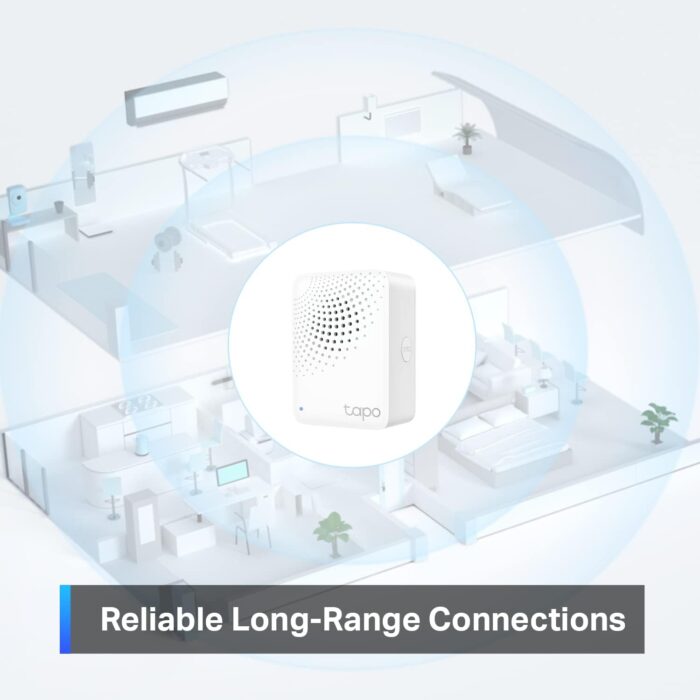 Tapo TP-Link Smart Hub with Built-in Chime, REQUIRES 2.4GHz Wi-Fi, Reliable Long-Range Connections with Sensors, Sub-1G Low-Power Wireless protocol, Connect with up to 64 smart devices. H100 - Image 4