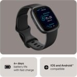 Fitbit Versa 4 Fitness Smartwatch with Daily Readiness, GPS, 24/7 Heart Rate, 40+ Exercise Modes, Sleep Tracking and more, Black/Graphite, One Size (S & L Bands Included) Bluetooth - Image 6