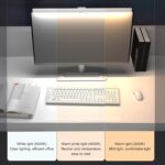 Dpofirs Computer Screen Monitor Lamp, PC Monitor Light Bar, e-Reading LED Lamp with Stepless Dimmable, Touch Control, Quick Reading Mode, 3 Color Temperature Adjustment, Timer 60min Off (White) - Image 2