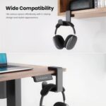 EURPMASK Choose the color of europe PC Gaming Headset Headphone Hook Holder Hanger Mount, Headphones Stand with Adjustable & Rotating Arm Clamp, Under Desk Design, Universal Fit, Built in Cable Clip O - Image 3