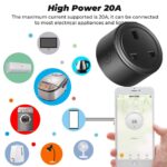 UanTii 20A Tuya Smart Plug WIFI Wireless Outlet Smart Socket Timing Schedule Power Monitoring Overload Protection Smart Life App Remote Control Works with Alexa and Google Home - Image 2
