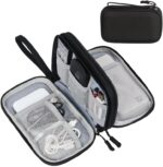AMERTEER Electronic Accessories Bag Organizer - Travel Mobile Electronics Accessories & Supplies - Compatible For Charger USB Cables SD Memory Cards Earphone Flash Hard Drive Phone Power Bank (Black)